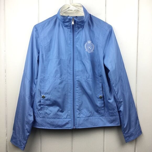 Ralph Lauren Jacket Windbreaker Baby Blue, Crest Logo, Size Medium - Picture 1 of 14